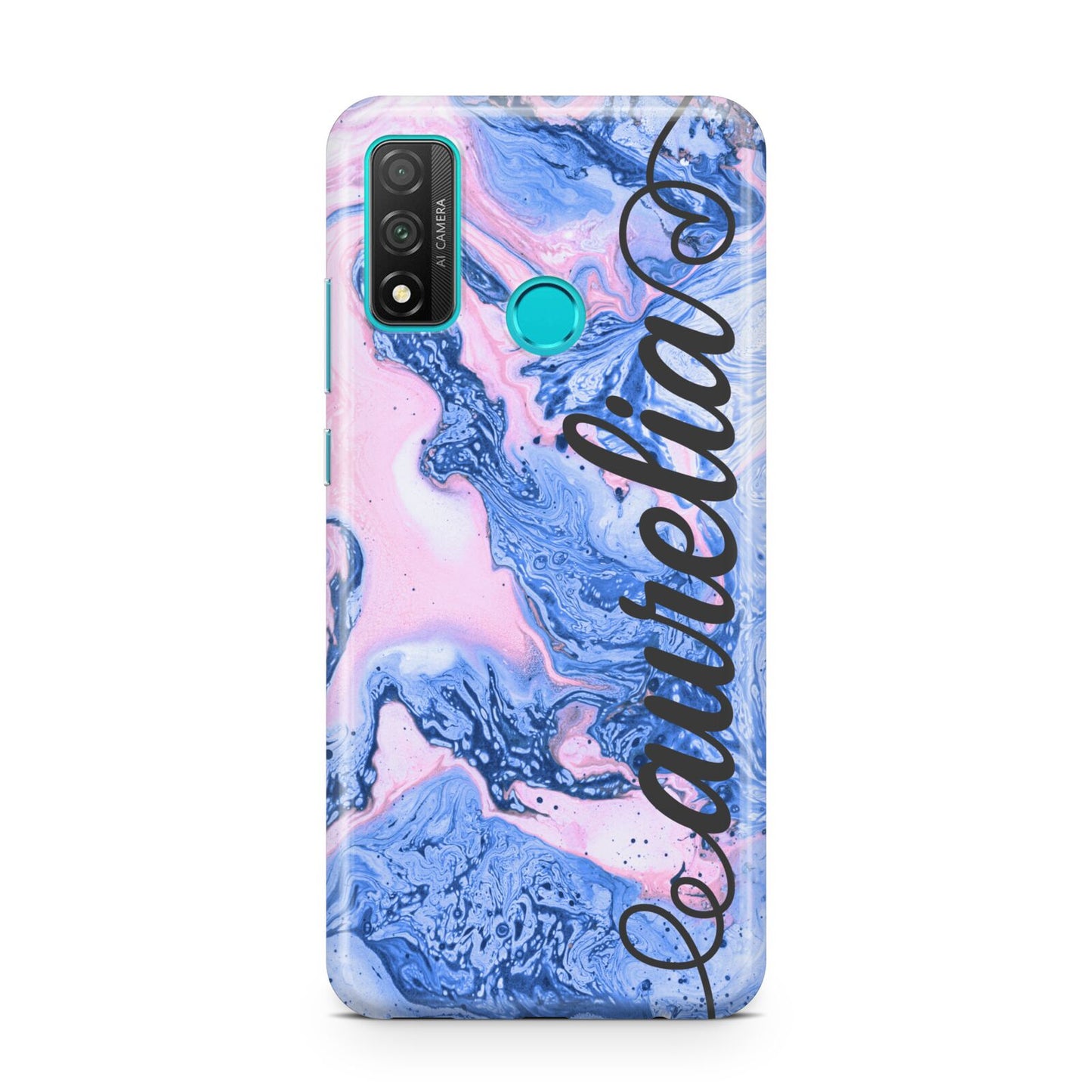 Ocean Blue and Pink Marble Huawei P Smart 2020