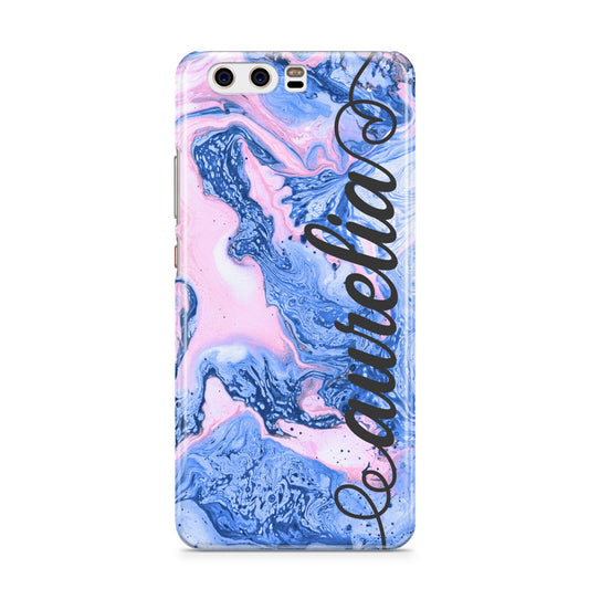 Ocean Blue and Pink Marble Huawei P10 Phone Case