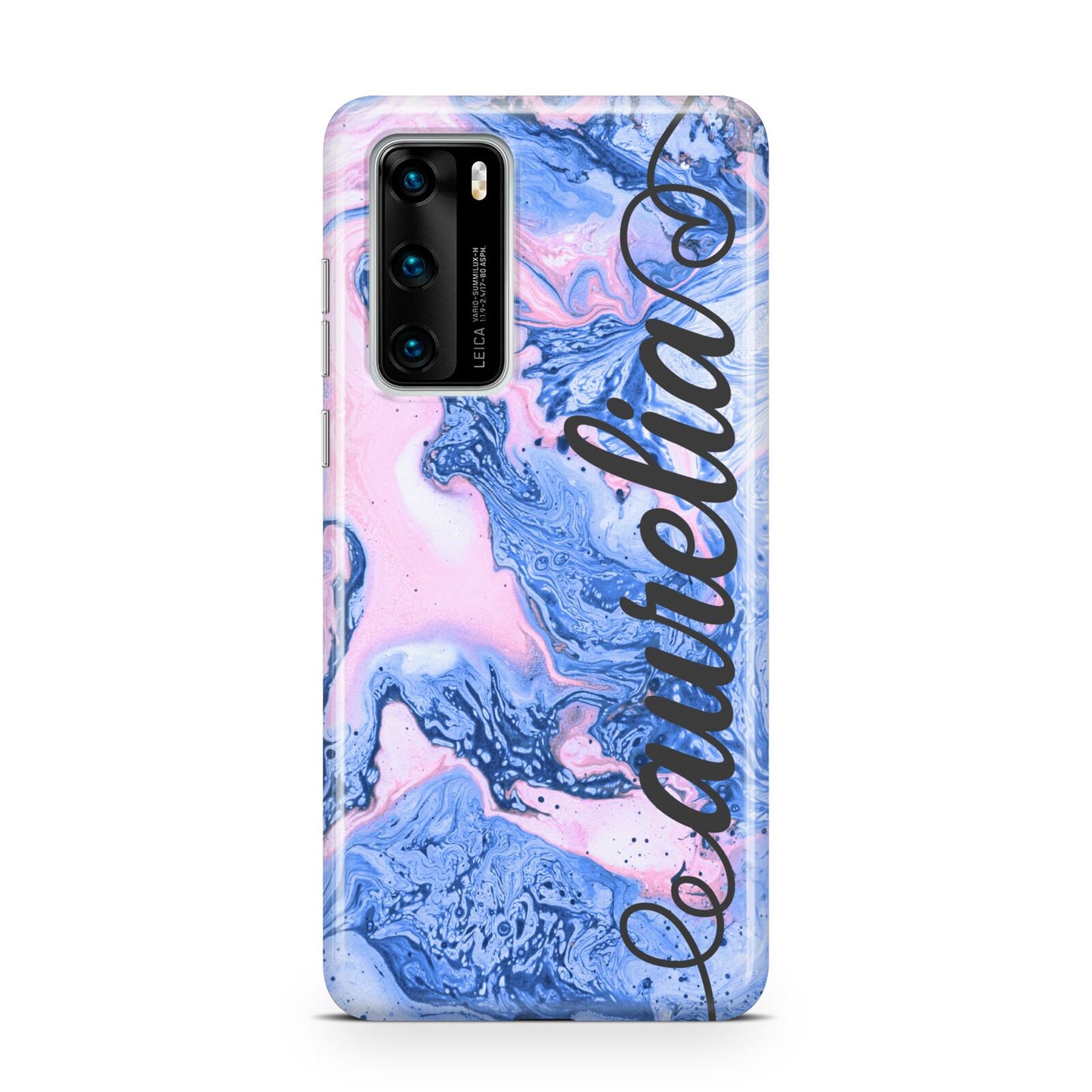 Ocean Blue and Pink Marble Huawei P40 Phone Case