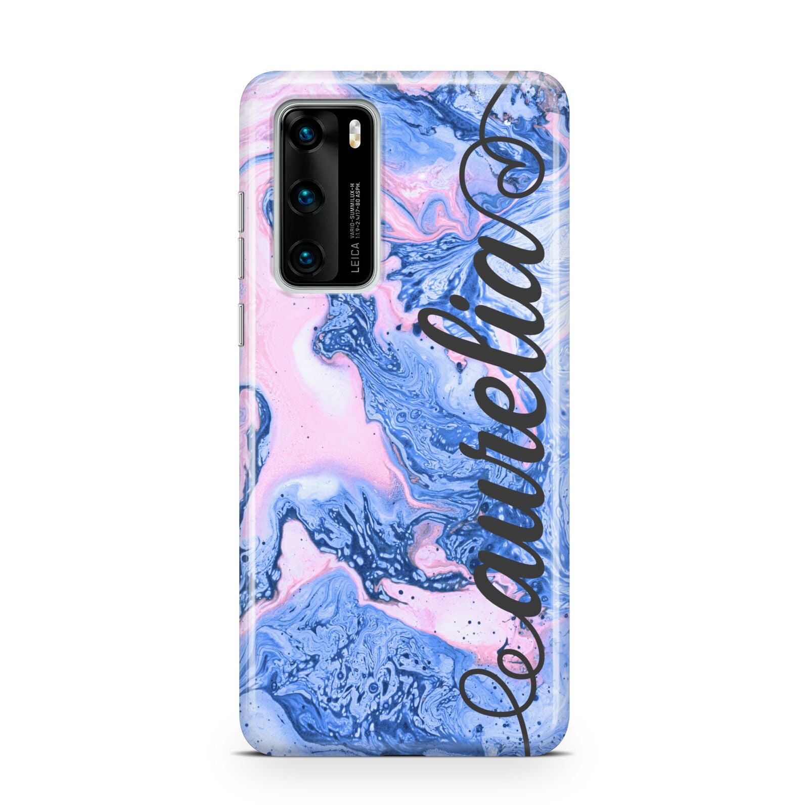 Ocean Blue and Pink Marble Huawei P40 Phone Case