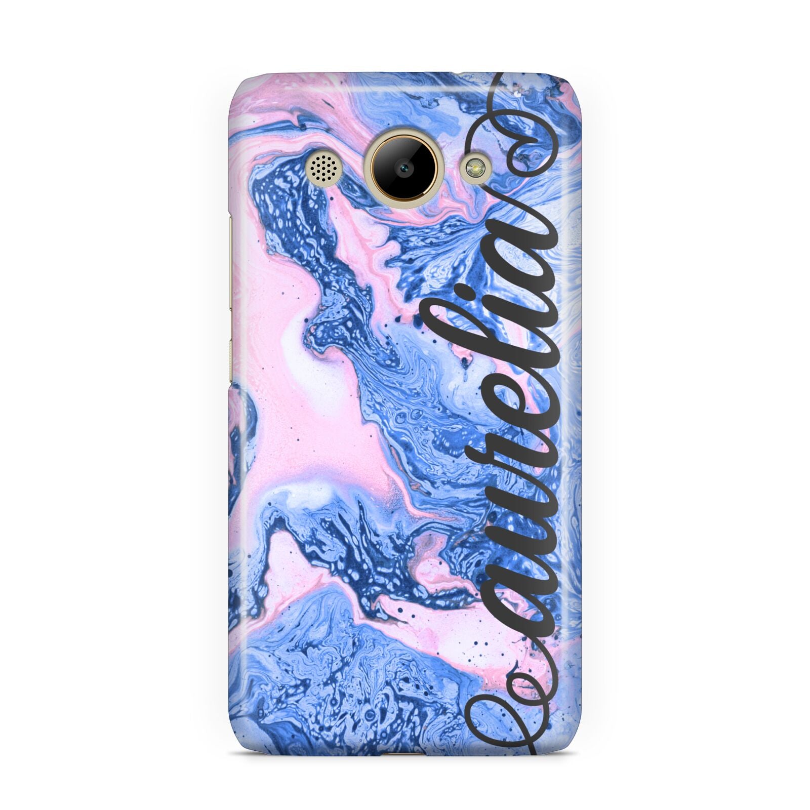 Ocean Blue and Pink Marble Huawei Y3 2017