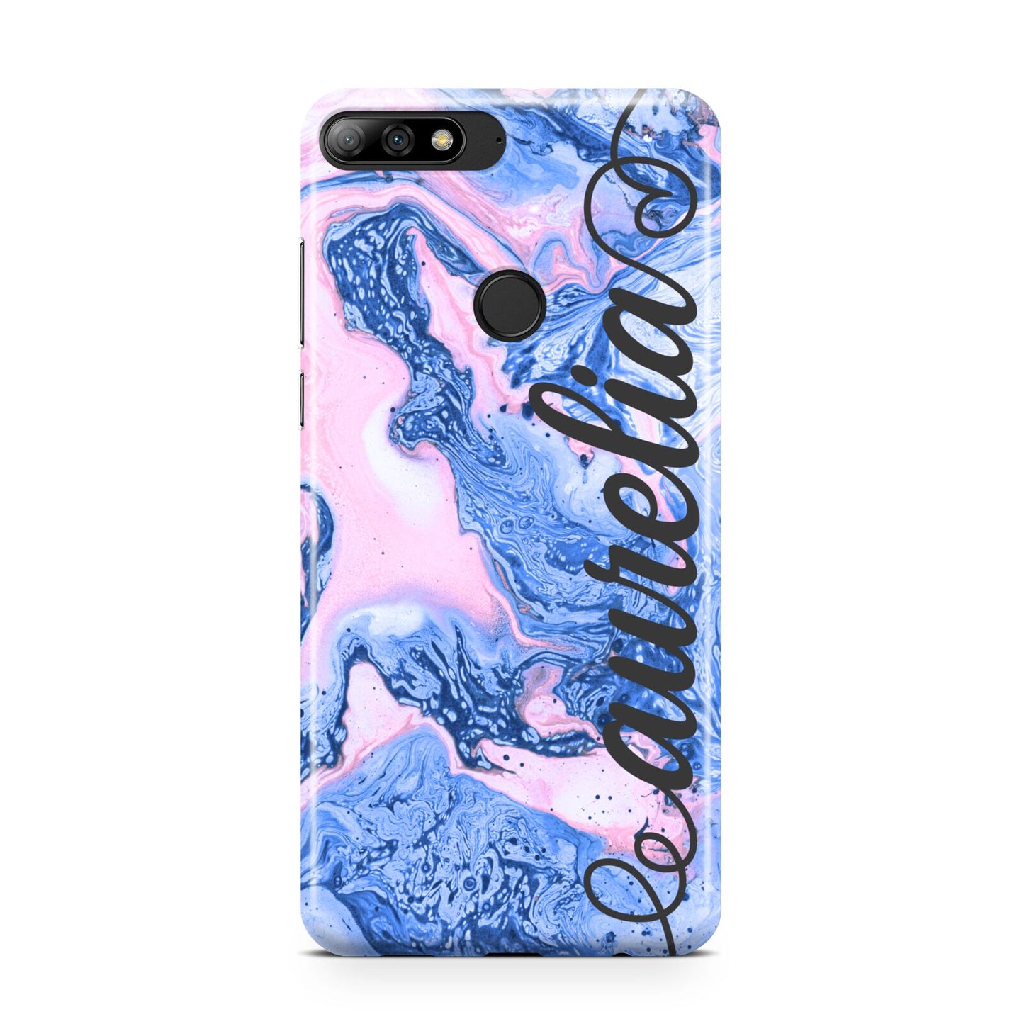 Ocean Blue and Pink Marble Huawei Y7 2018