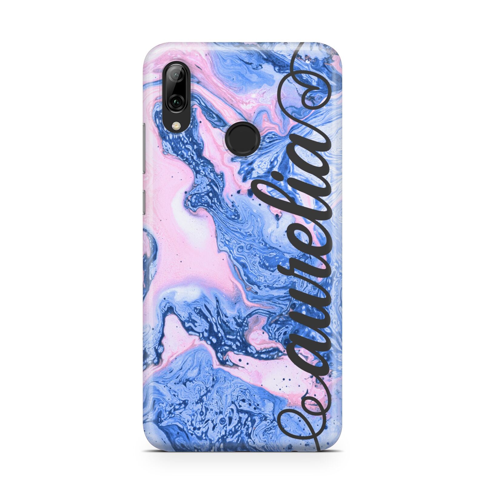 Ocean Blue and Pink Marble Huawei Y7 2019