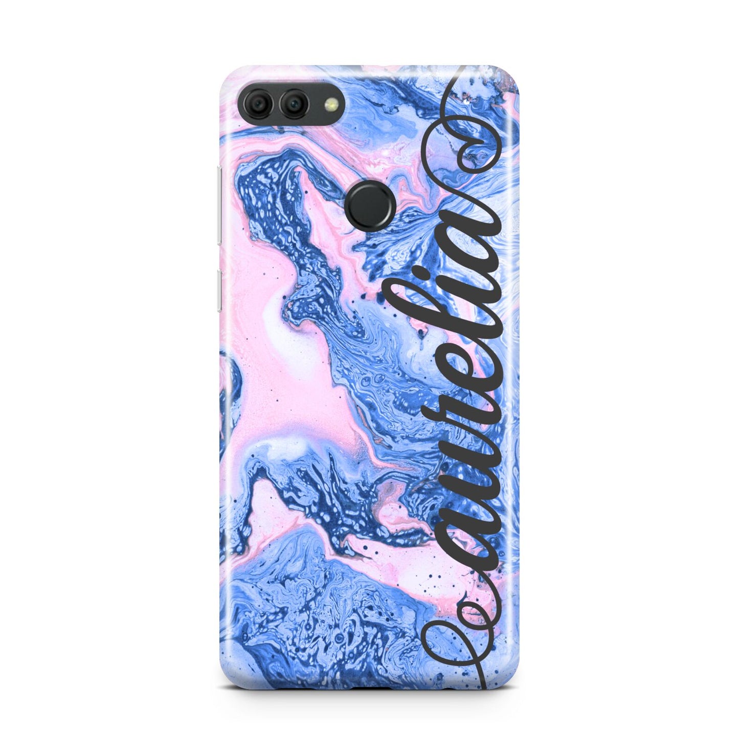 Ocean Blue and Pink Marble Huawei Y9 2018