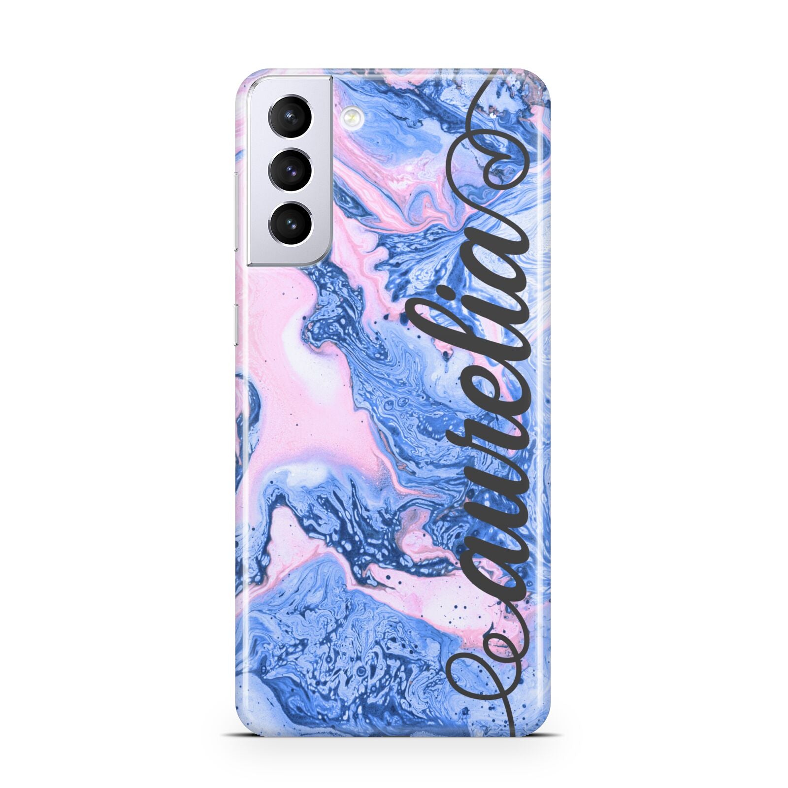 Ocean Blue and Pink Marble Samsung S21 Plus Phone Case