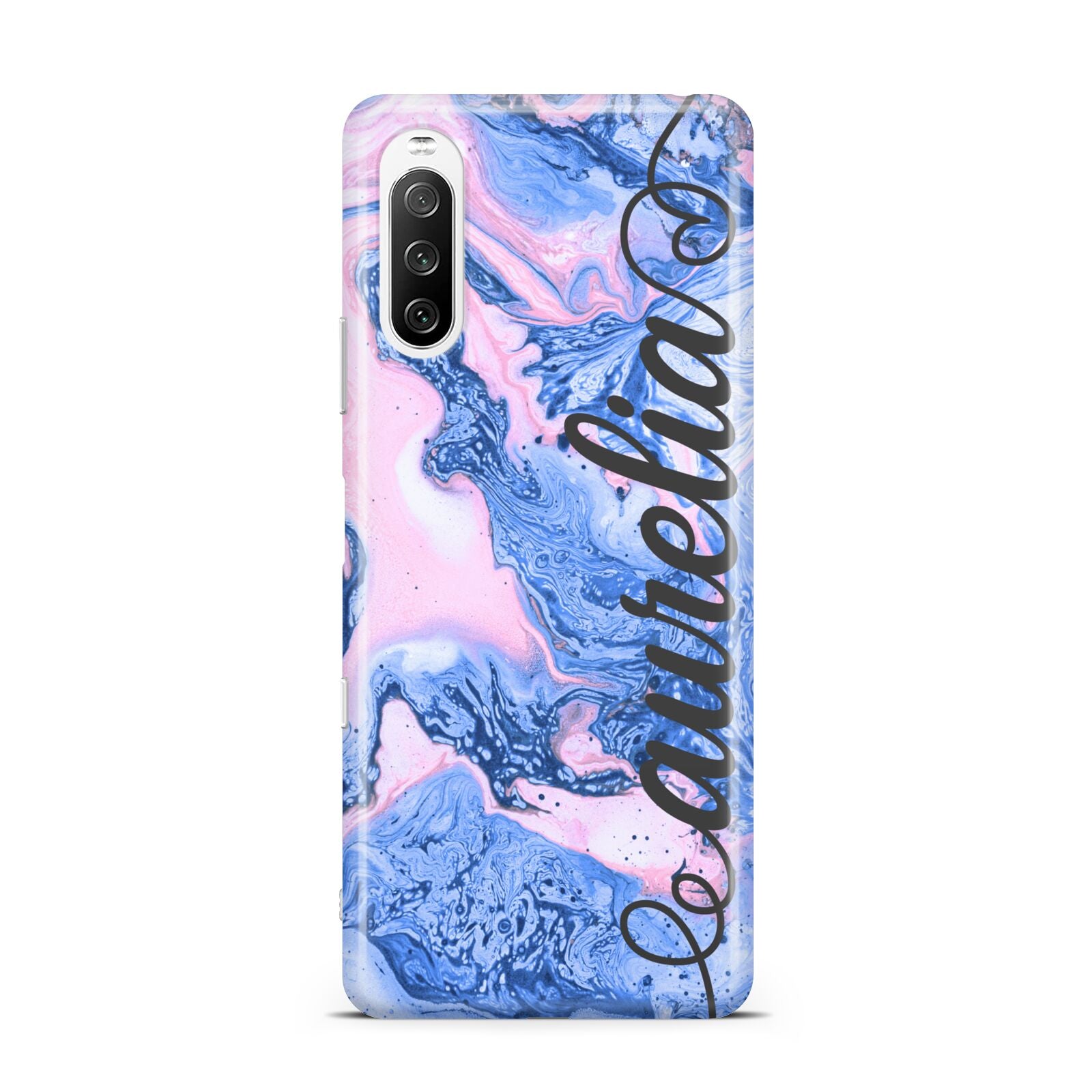 Ocean Blue and Pink Marble Sony Xperia 10 III Case