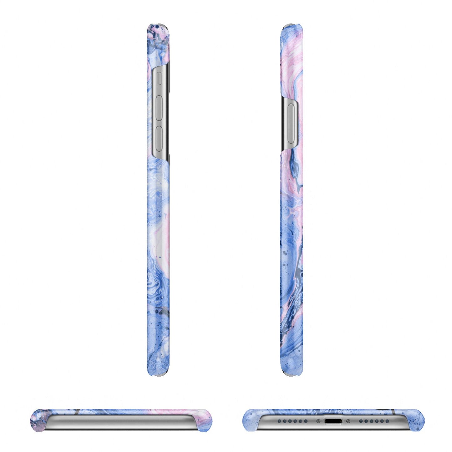 Ocean Blue and Pink Marble iPhone 11 Pro 3D Snap Case Angle Images