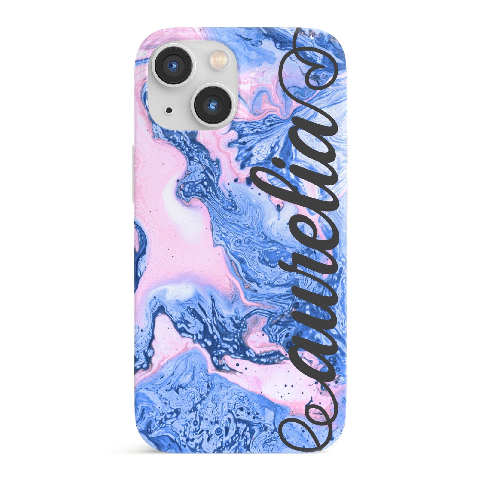 Ocean Blue and Pink Marble iPhone 13 Mini Full Wrap 3D Snap Case