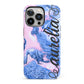 Ocean Blue and Pink Marble iPhone 13 Pro Full Wrap 3D Tough Case