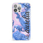 Ocean Blue and Pink Marble iPhone 13 Pro Max Clear Bumper Case