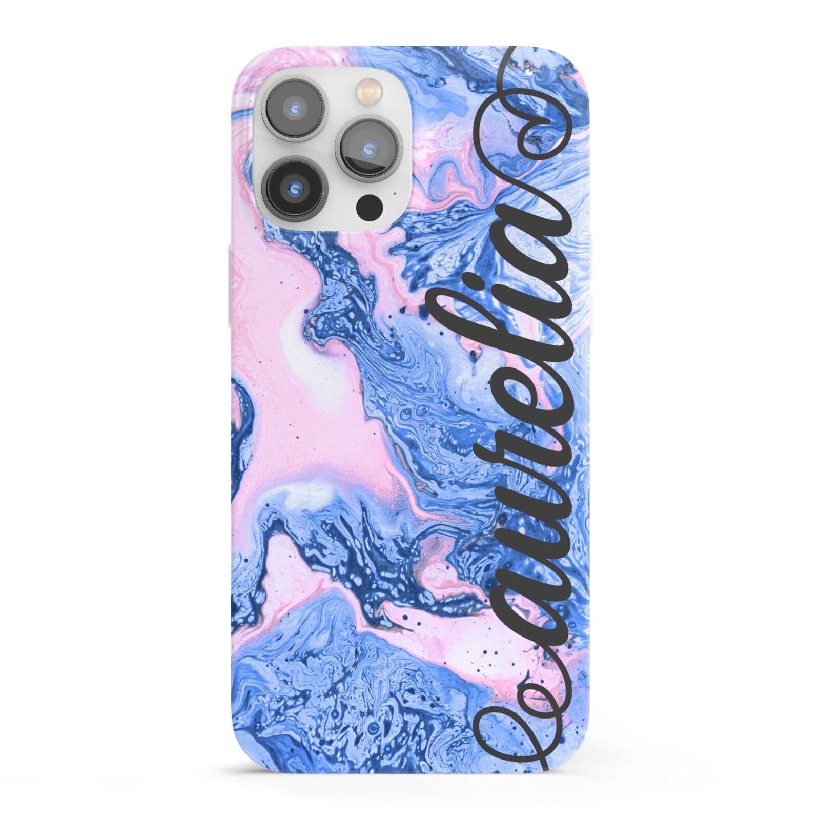 Ocean Blue and Pink Marble iPhone 13 Pro Max Full Wrap 3D Snap Case