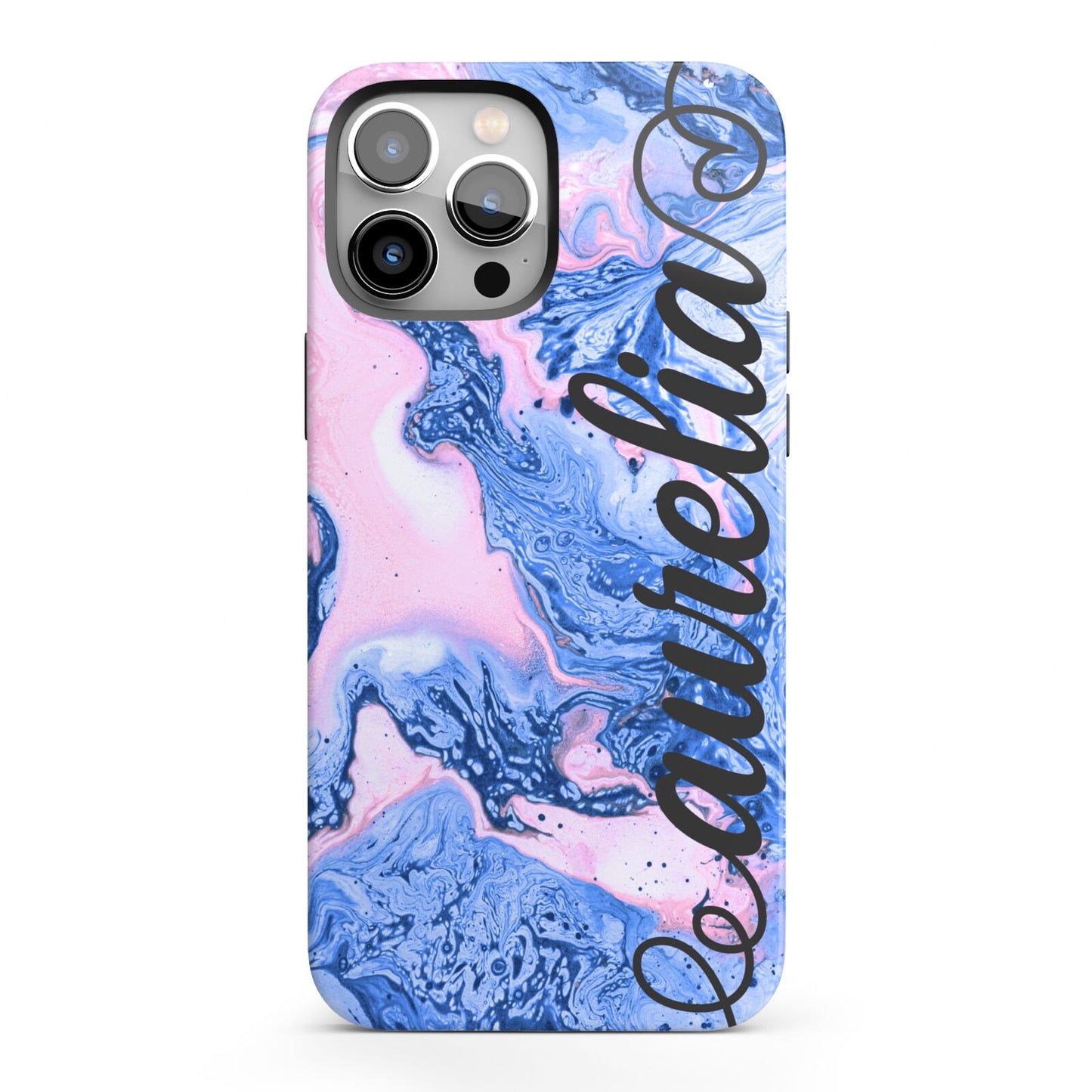 Ocean Blue and Pink Marble iPhone 13 Pro Max Full Wrap 3D Tough Case