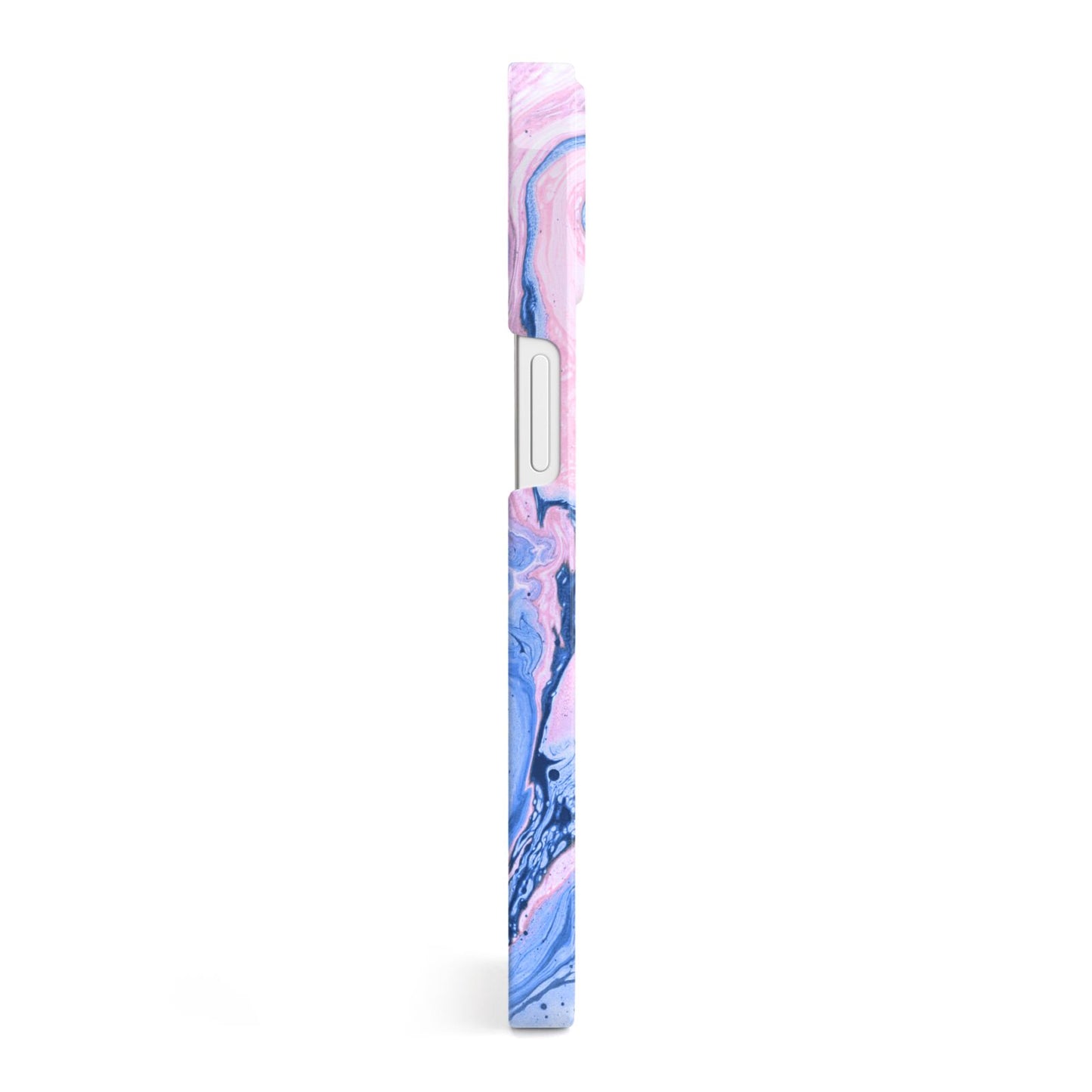 Ocean Blue and Pink Marble iPhone 13 Side Image 3D Snap Case