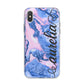 Ocean Blue and Pink Marble iPhone X Bumper Case on Silver iPhone Alternative Image 1