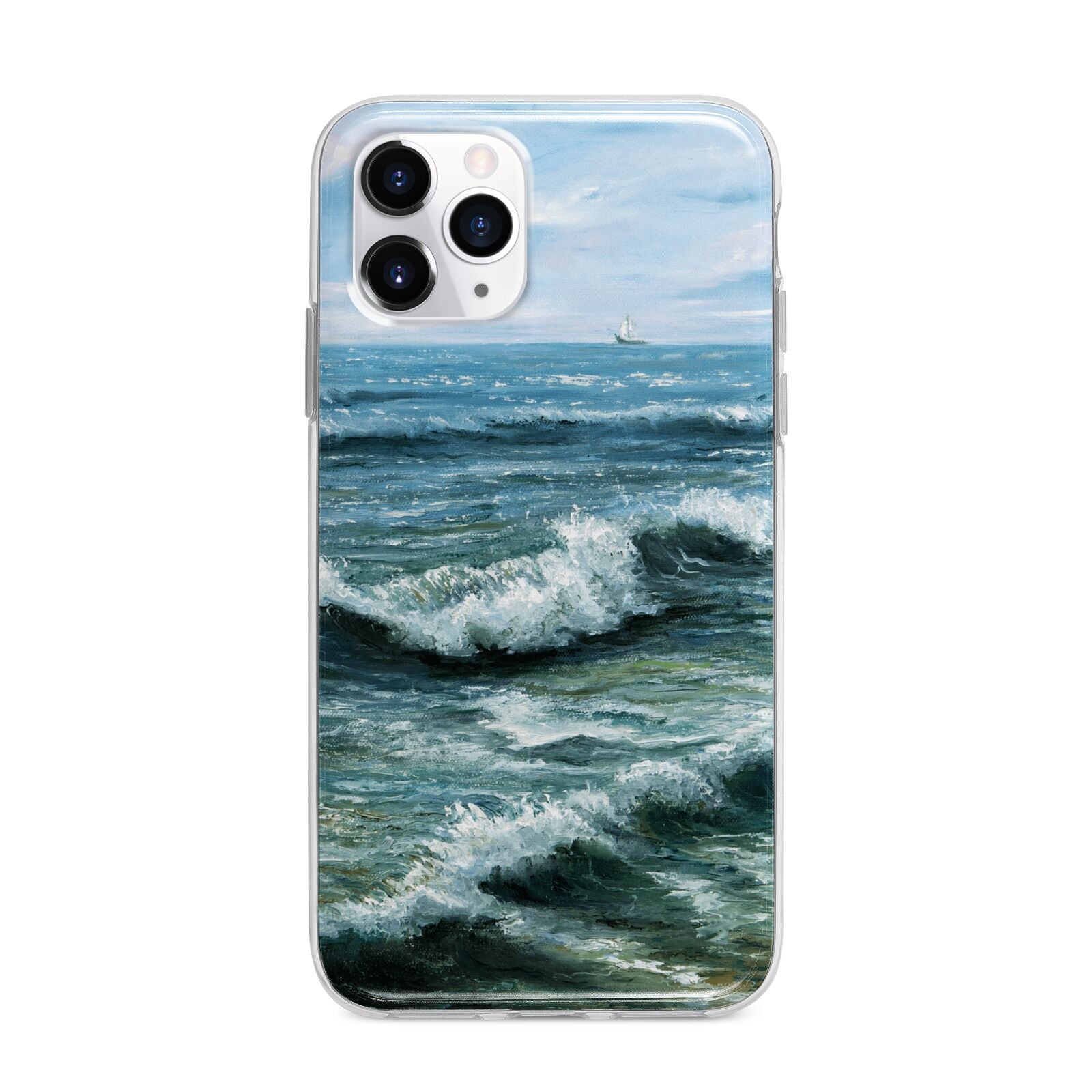 Ocean Brush Stroke Apple iPhone 11 Pro Max in Silver with Bumper Case