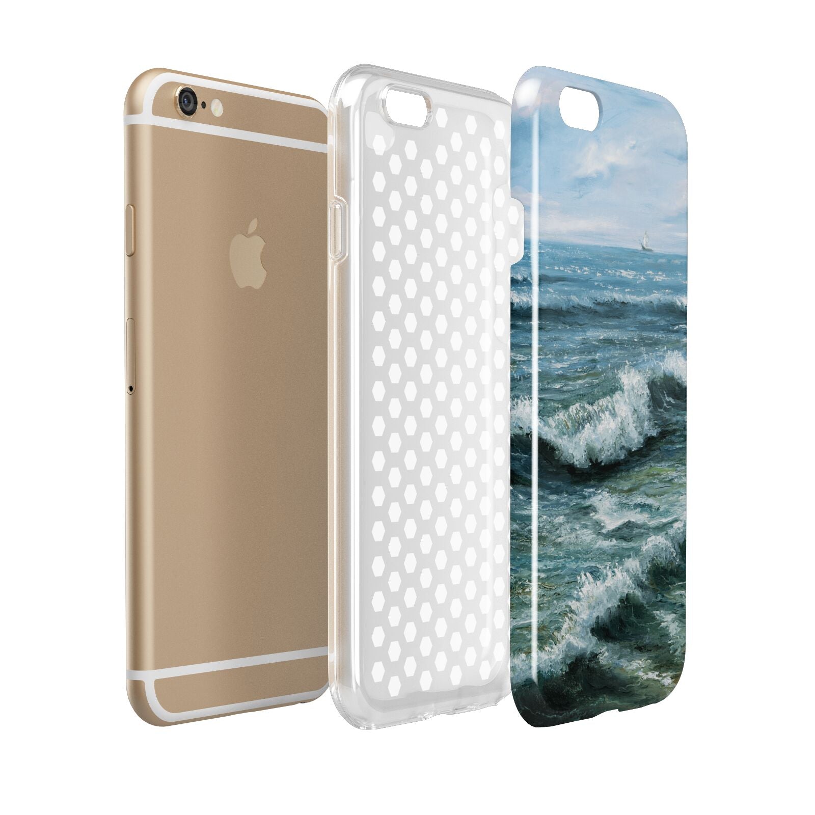 Ocean Brush Stroke Apple iPhone 6 3D Tough Case Expanded view