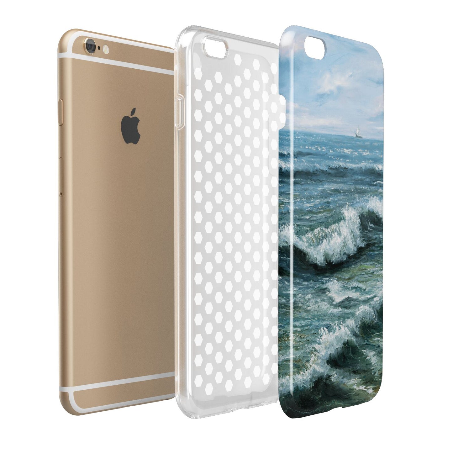 Ocean Brush Stroke Apple iPhone 6 Plus 3D Tough Case Expand Detail Image