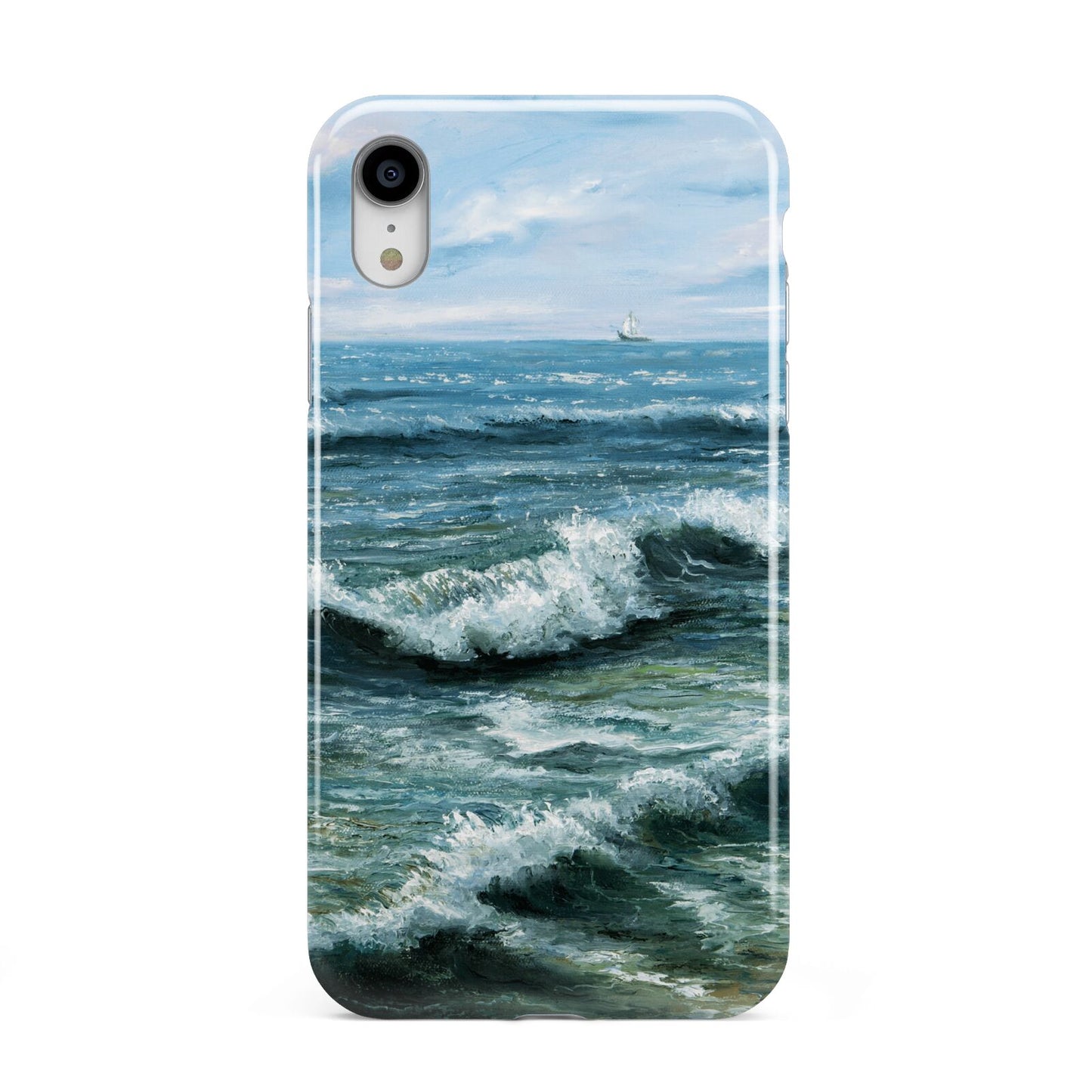 Ocean Brush Stroke Apple iPhone XR White 3D Tough Case