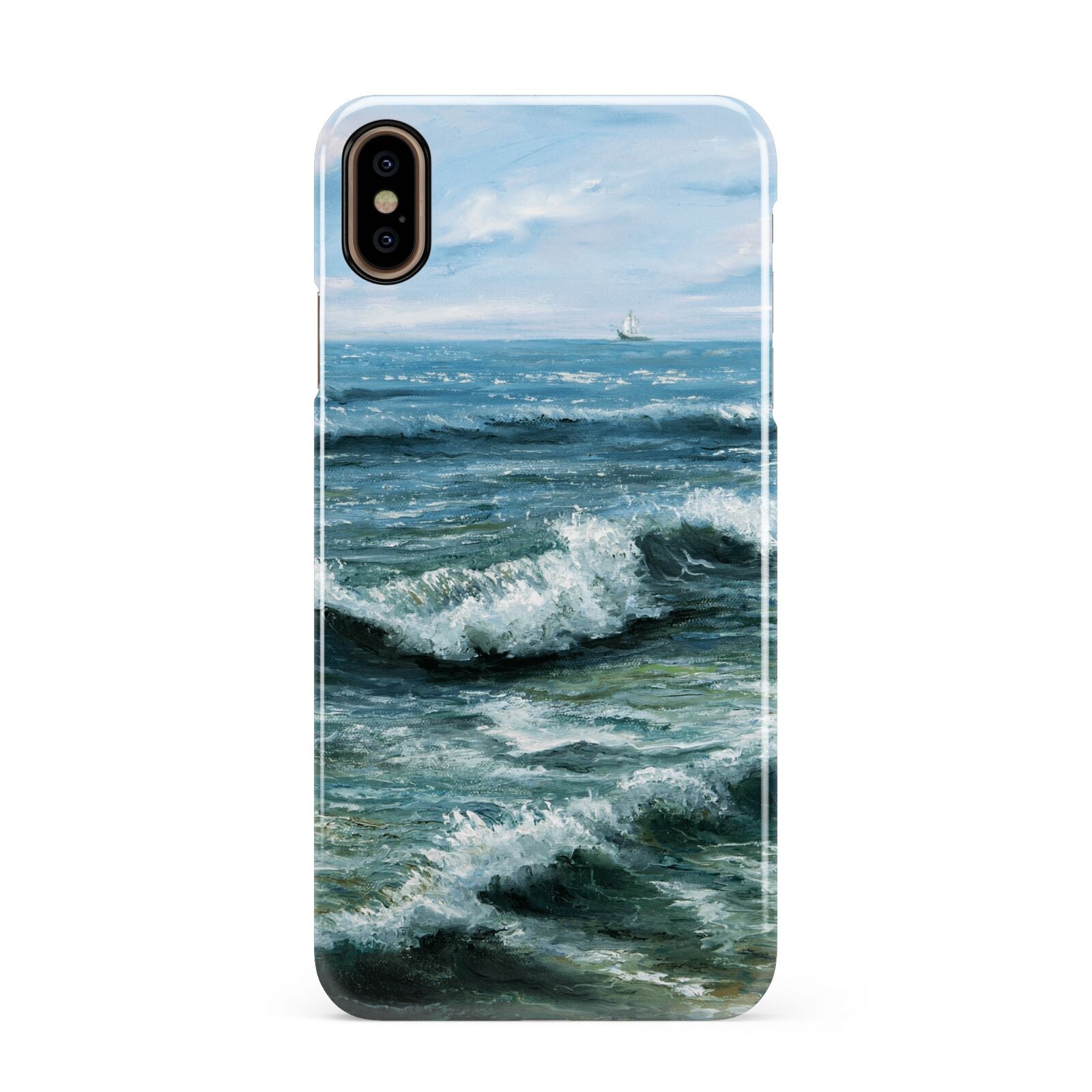 Ocean Brush Stroke Apple iPhone Xs Max 3D Snap Case