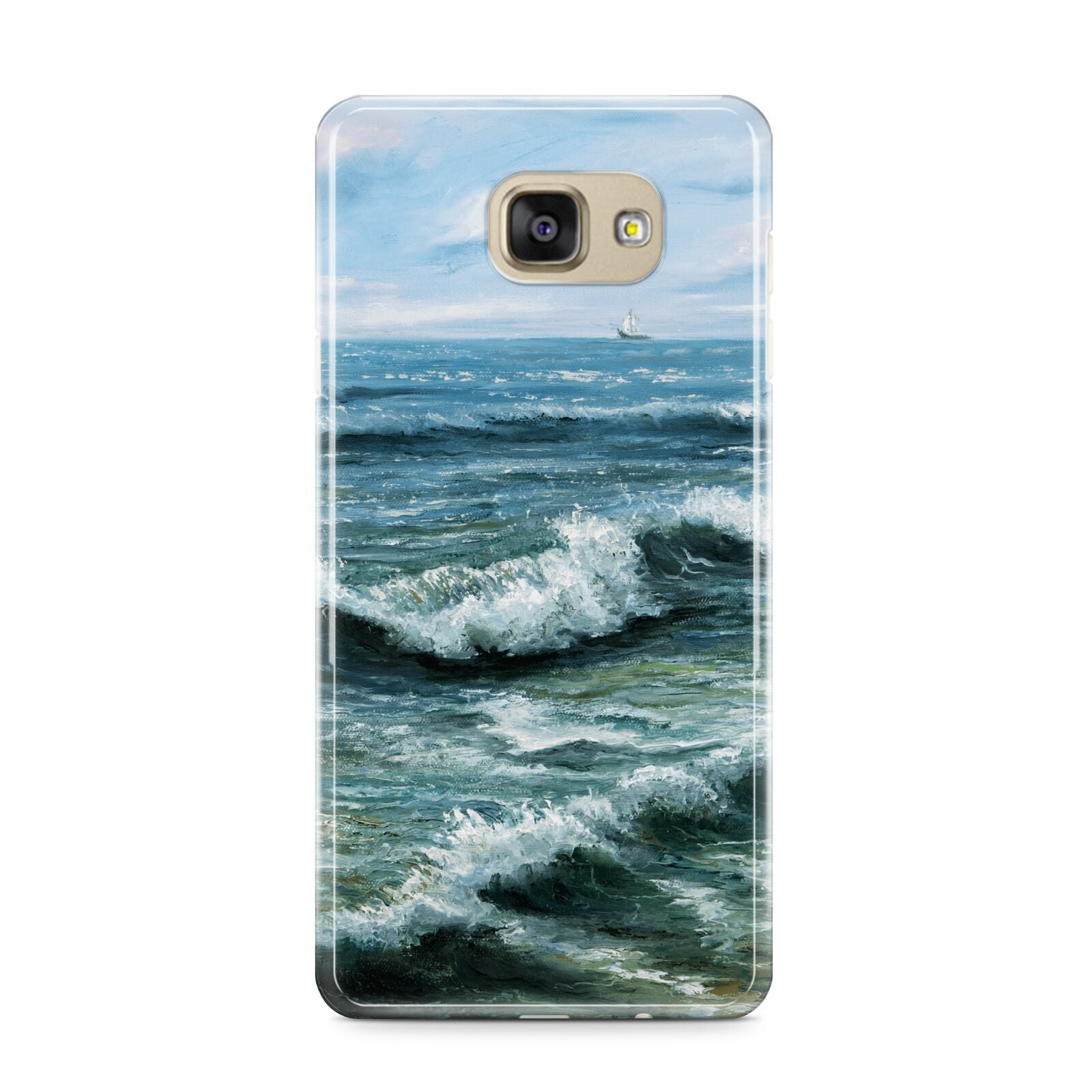 Ocean Brush Stroke Samsung Galaxy A9 2016 Case on gold phone