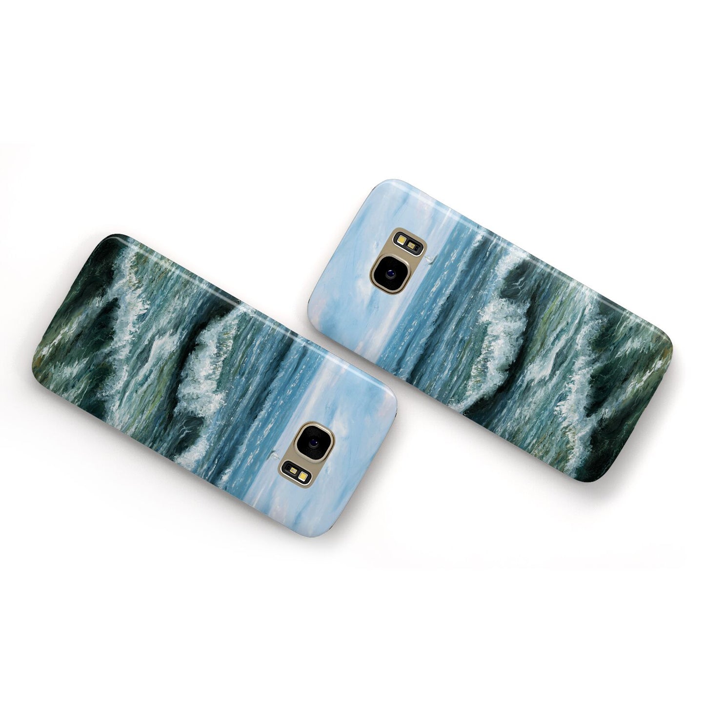 Ocean Brush Stroke Samsung Galaxy Case Flat Overview