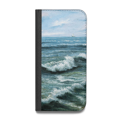 Ocean Brush Stroke Vegan Leather Flip iPhone Case