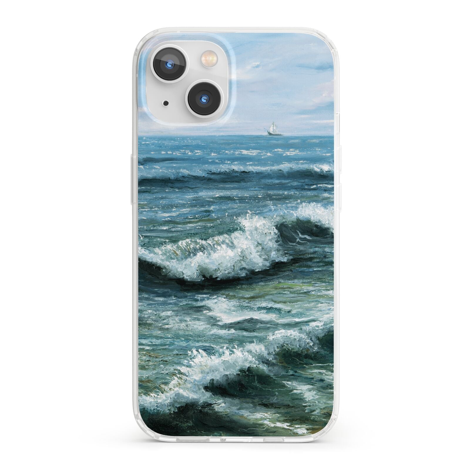 Ocean Brush Stroke iPhone 13 Clear Bumper Case