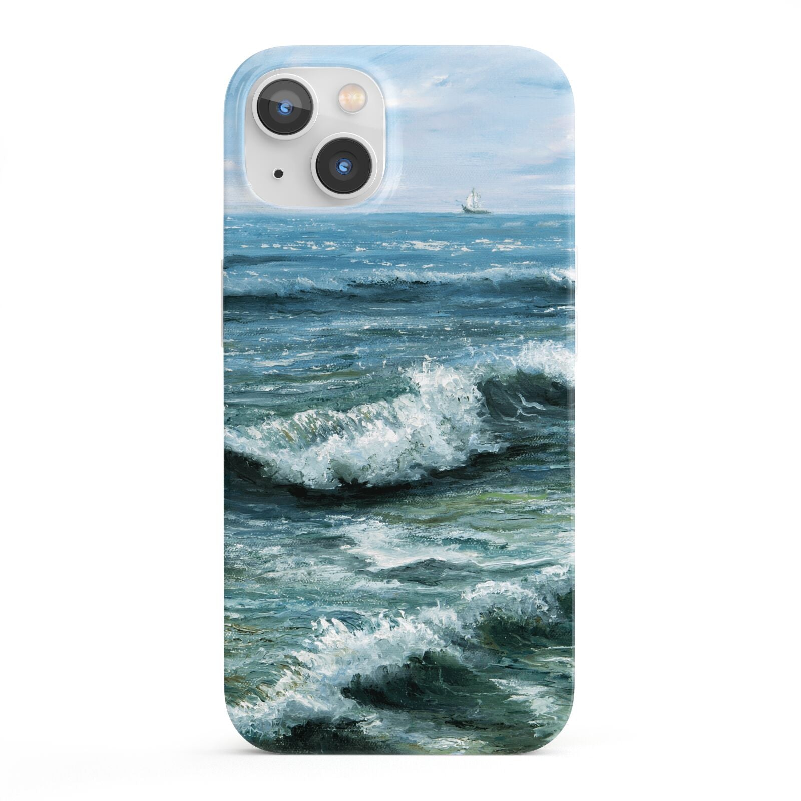 Ocean Brush Stroke iPhone 13 Full Wrap 3D Snap Case