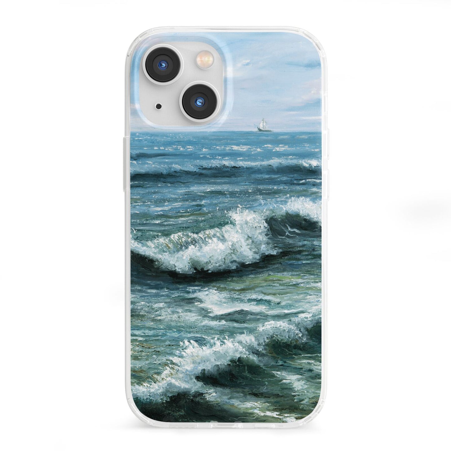 Ocean Brush Stroke iPhone 13 Mini Clear Bumper Case