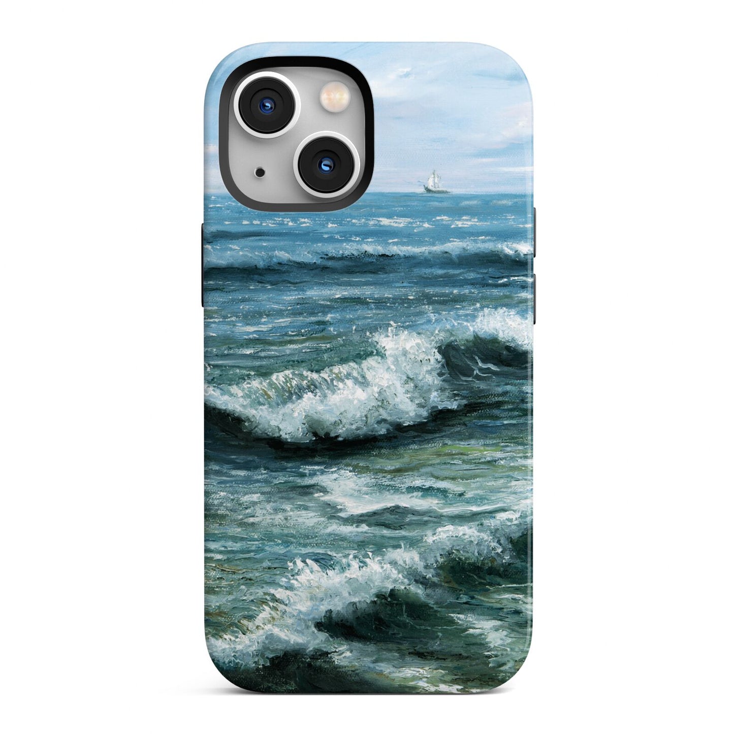 Ocean Brush Stroke iPhone 13 Mini Full Wrap 3D Tough Case