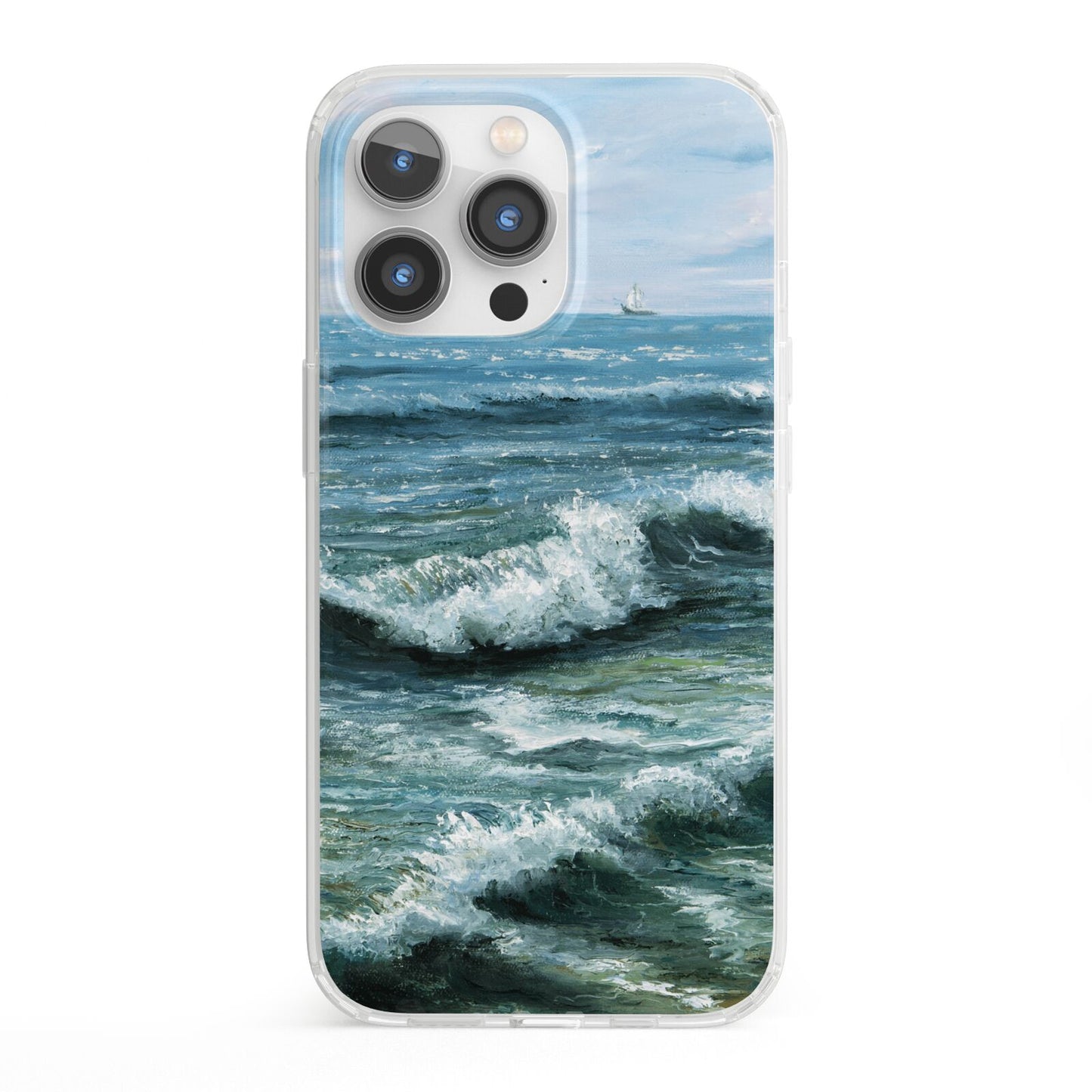 Ocean Brush Stroke iPhone 13 Pro Clear Bumper Case