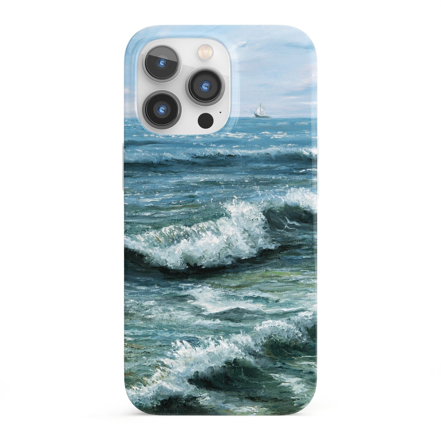 Ocean Brush Stroke iPhone 13 Pro Full Wrap 3D Snap Case