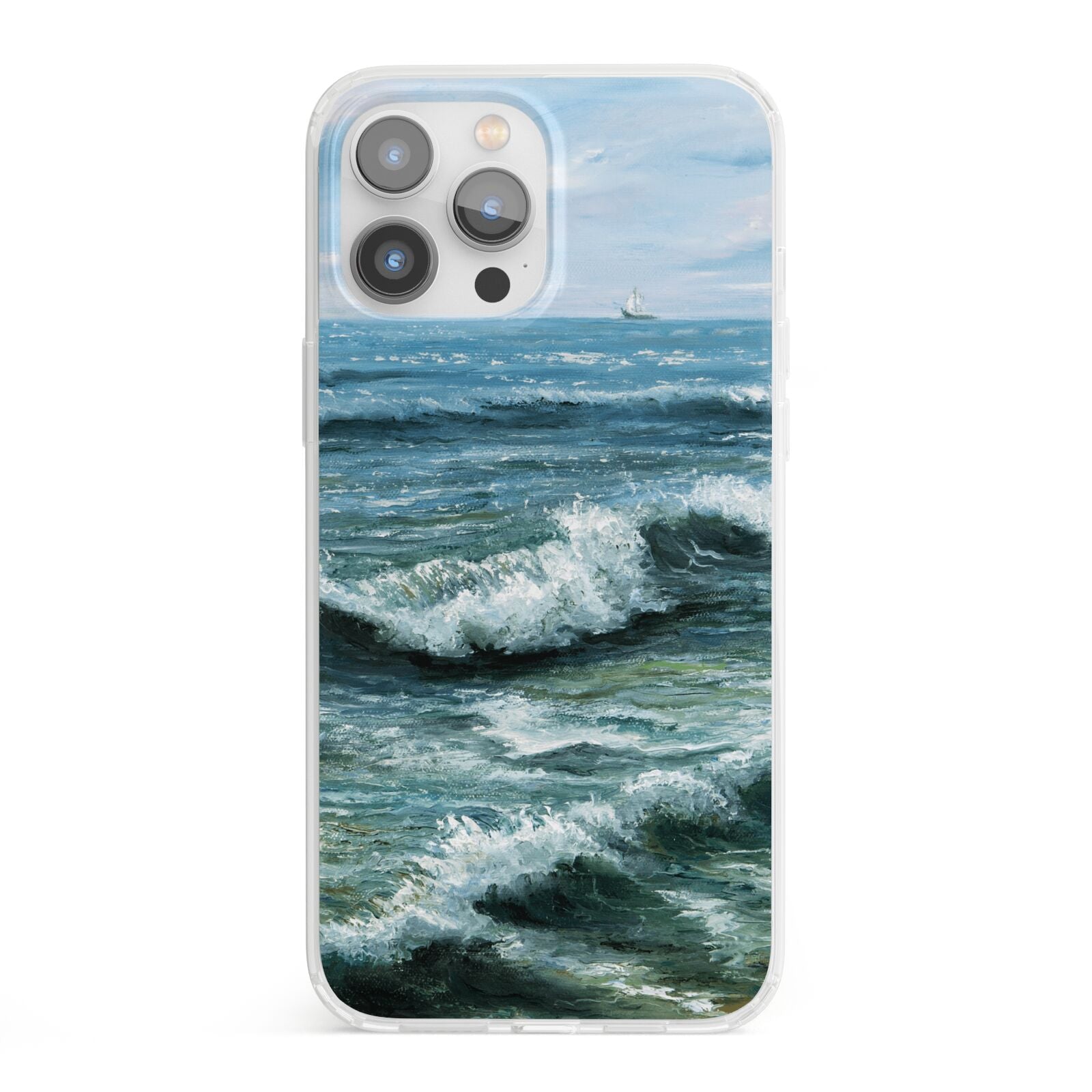 Ocean Brush Stroke iPhone 13 Pro Max Clear Bumper Case