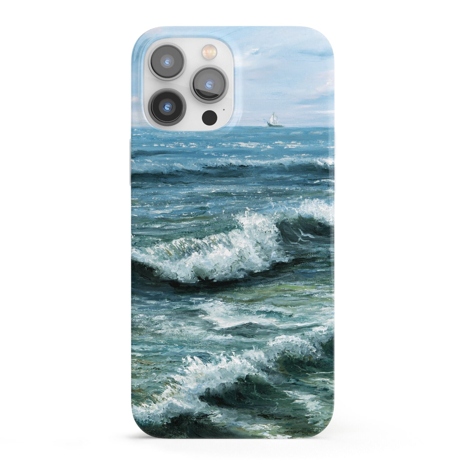 Ocean Brush Stroke iPhone 13 Pro Max Full Wrap 3D Snap Case