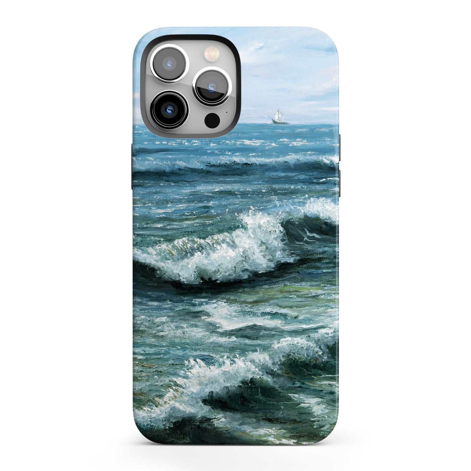 Ocean Brush Stroke iPhone 13 Pro Max Full Wrap 3D Tough Case