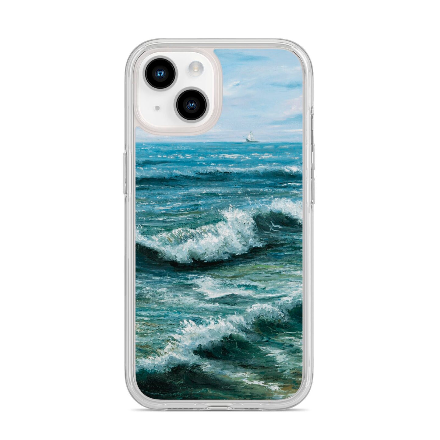 Ocean Brush Stroke iPhone 14 Clear Tough Case Starlight