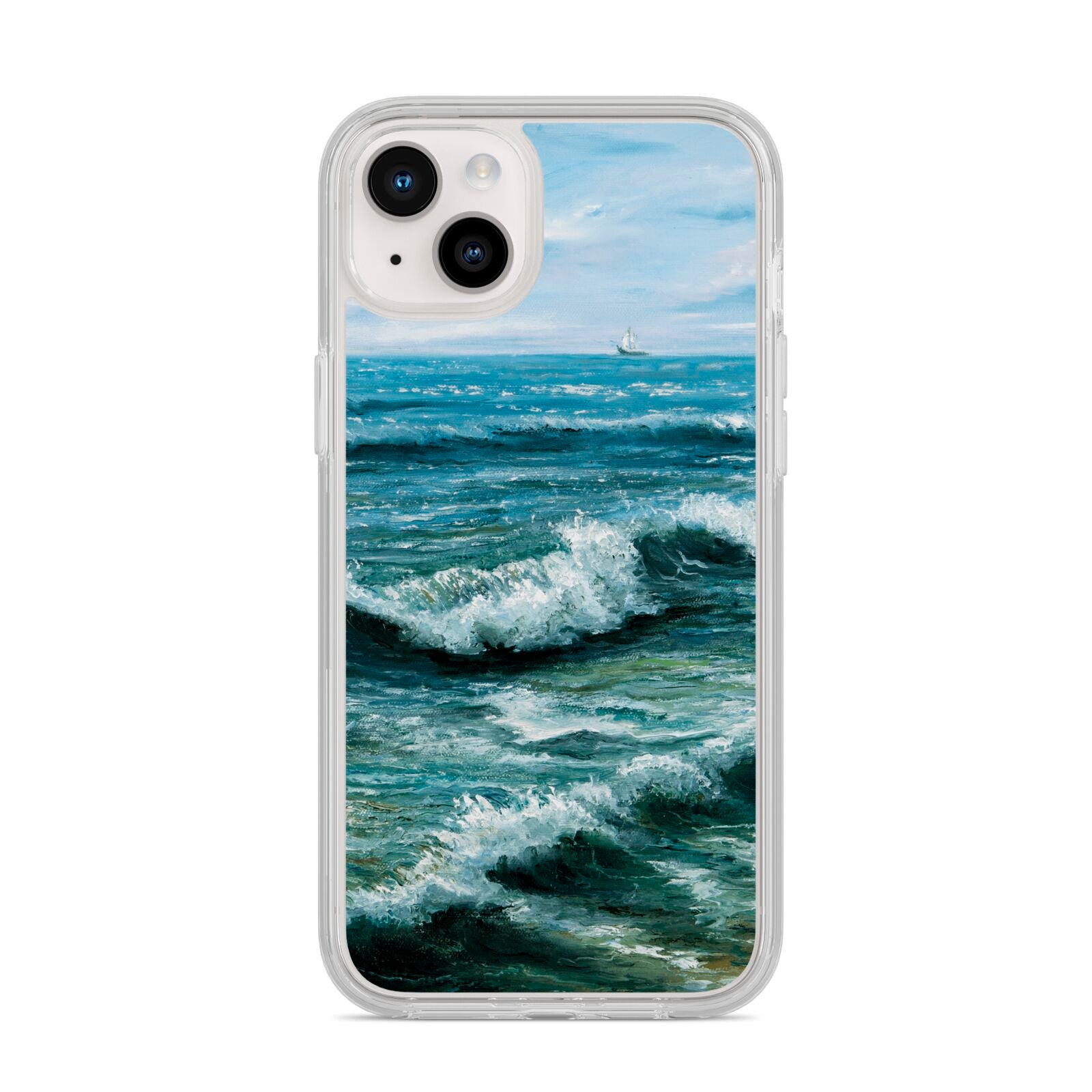 Ocean Brush Stroke iPhone 14 Plus Clear Tough Case Starlight