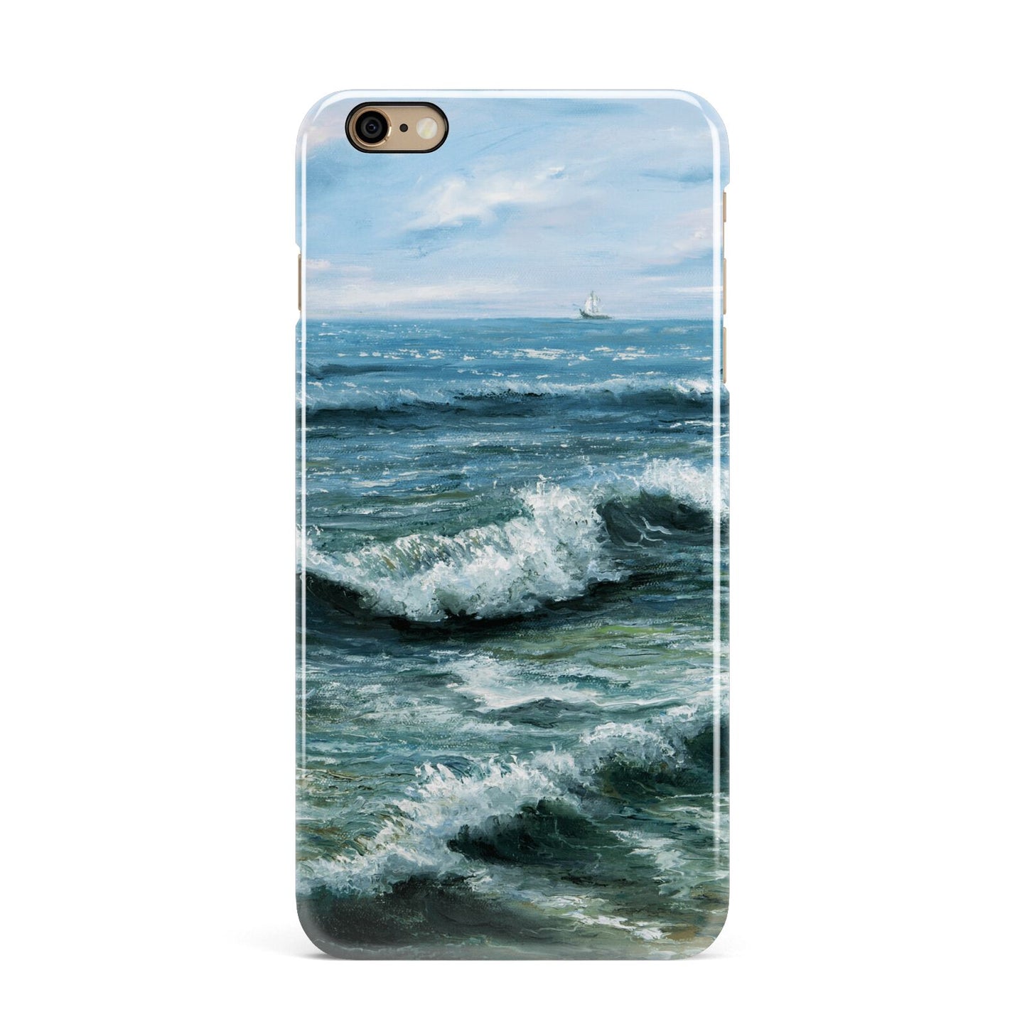 Ocean Brush Stroke iPhone 6 Plus 3D Snap Case on Gold Phone