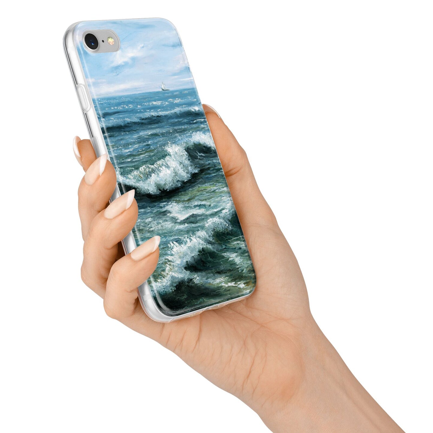 Ocean Brush Stroke iPhone 7 Bumper Case on Silver iPhone Alternative Image