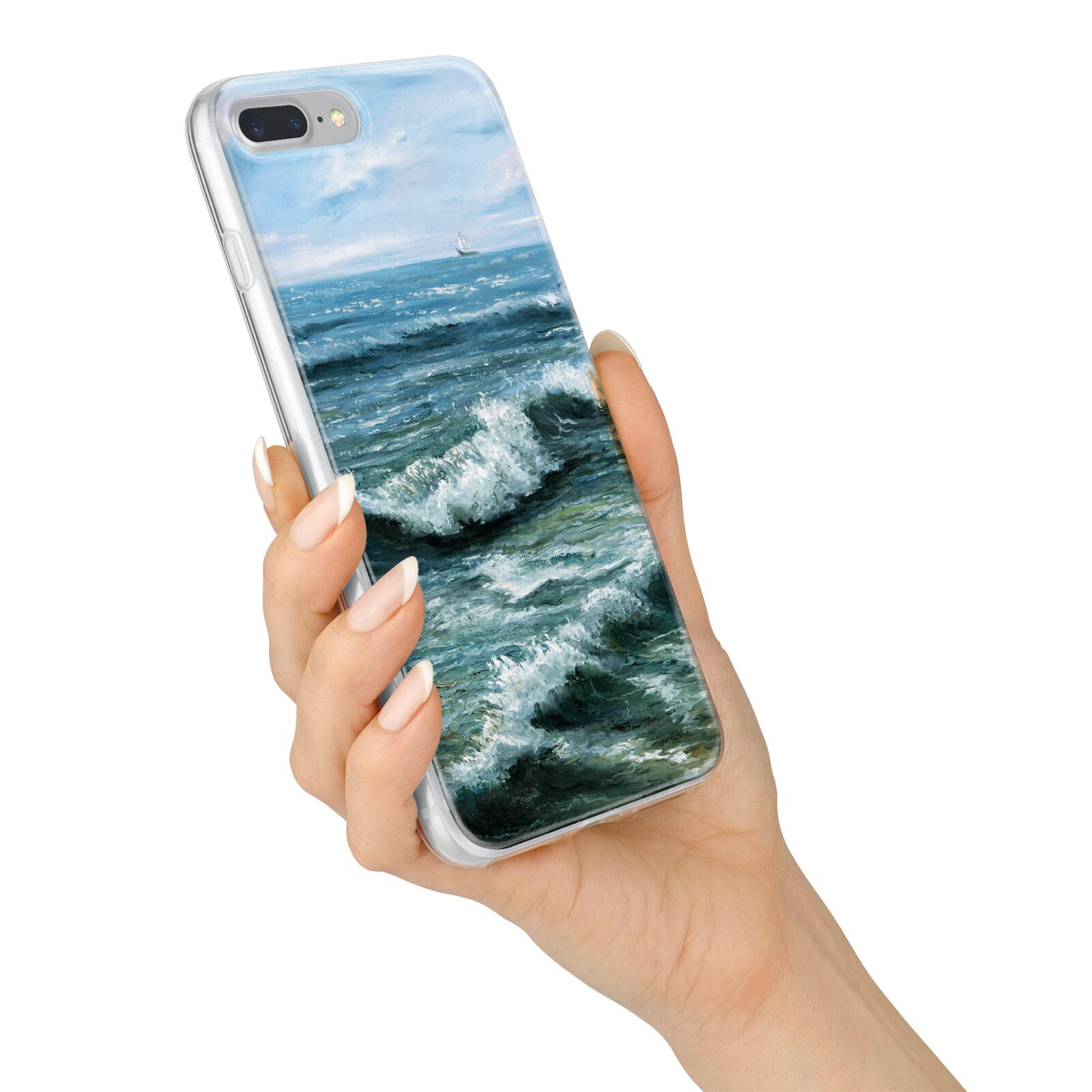 Ocean Brush Stroke iPhone 7 Plus Bumper Case on Silver iPhone Alternative Image