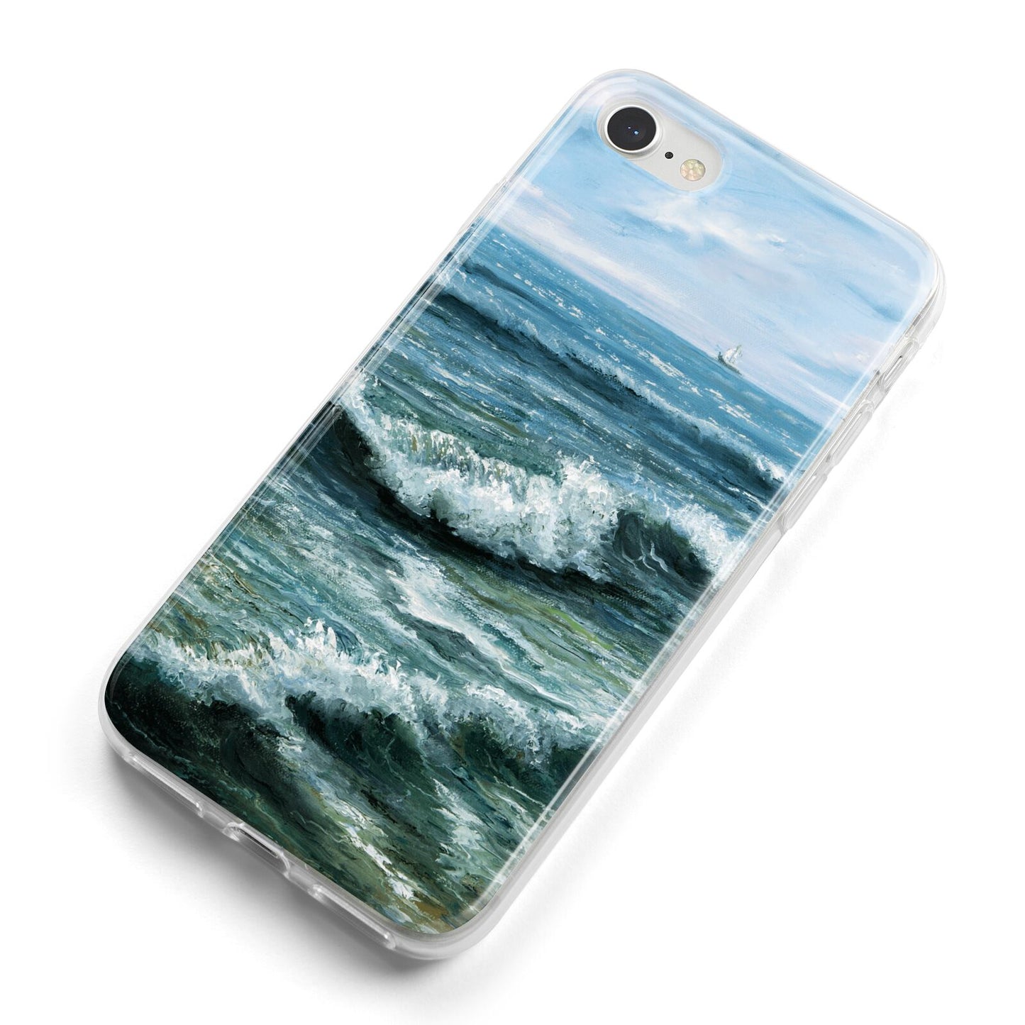 Ocean Brush Stroke iPhone 8 Bumper Case on Silver iPhone Alternative Image