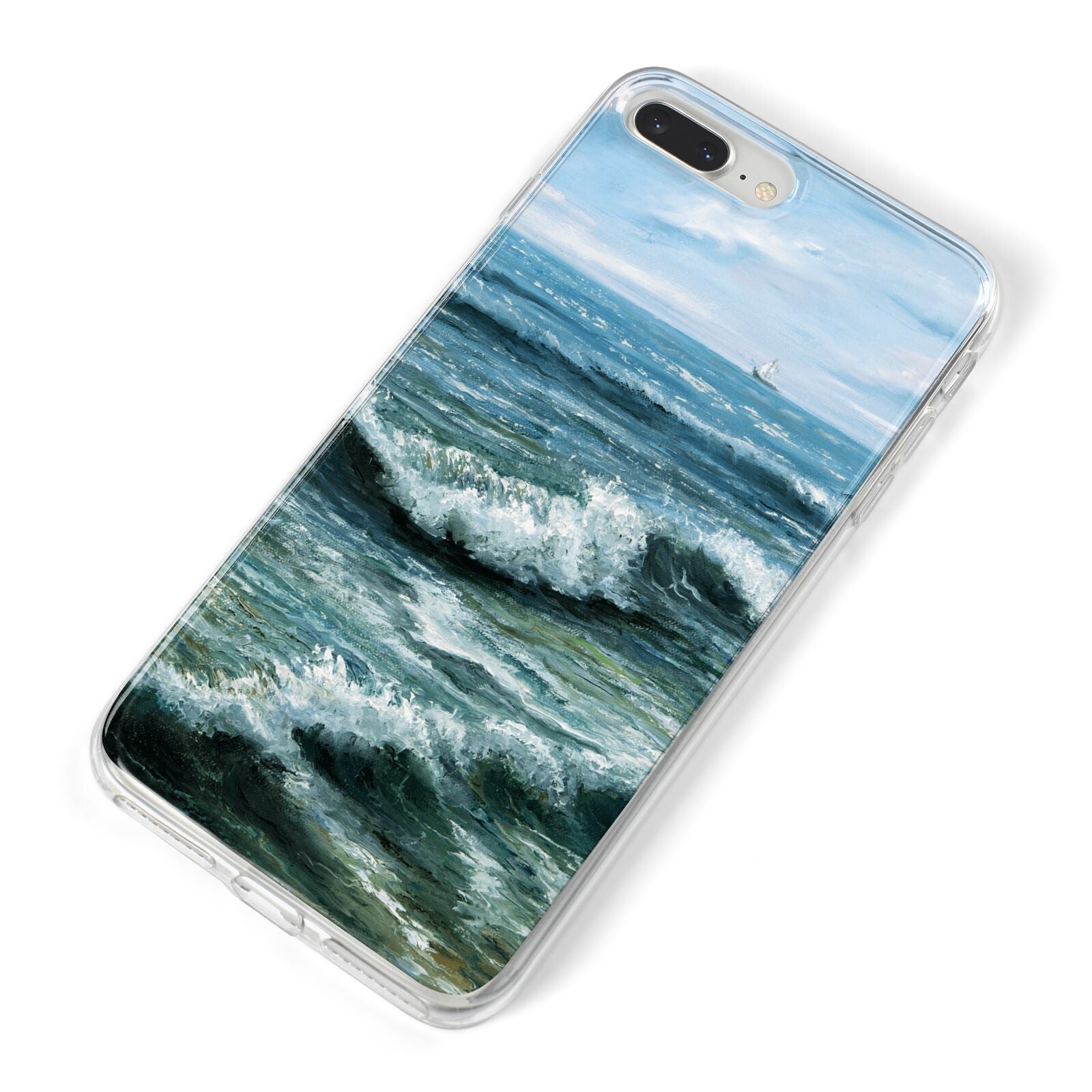 Ocean Brush Stroke iPhone 8 Plus Bumper Case on Silver iPhone Alternative Image