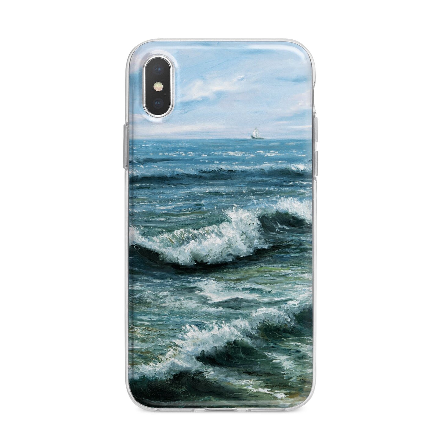 Ocean Brush Stroke iPhone X Bumper Case on Silver iPhone Alternative Image 1