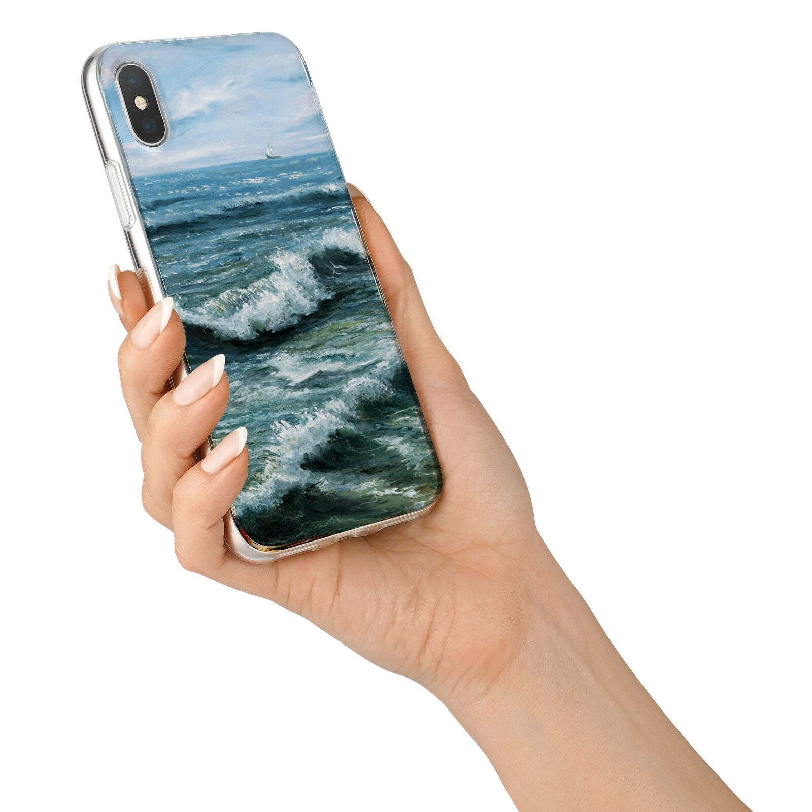 Ocean Brush Stroke iPhone X Bumper Case on Silver iPhone Alternative Image 2