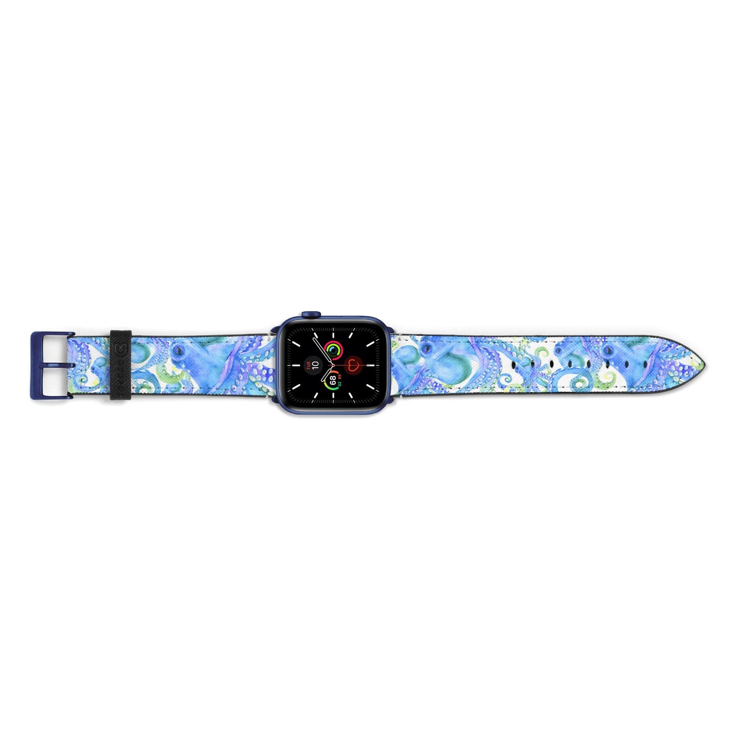 Octopus Apple Watch Strap Landscape Image Blue Hardware