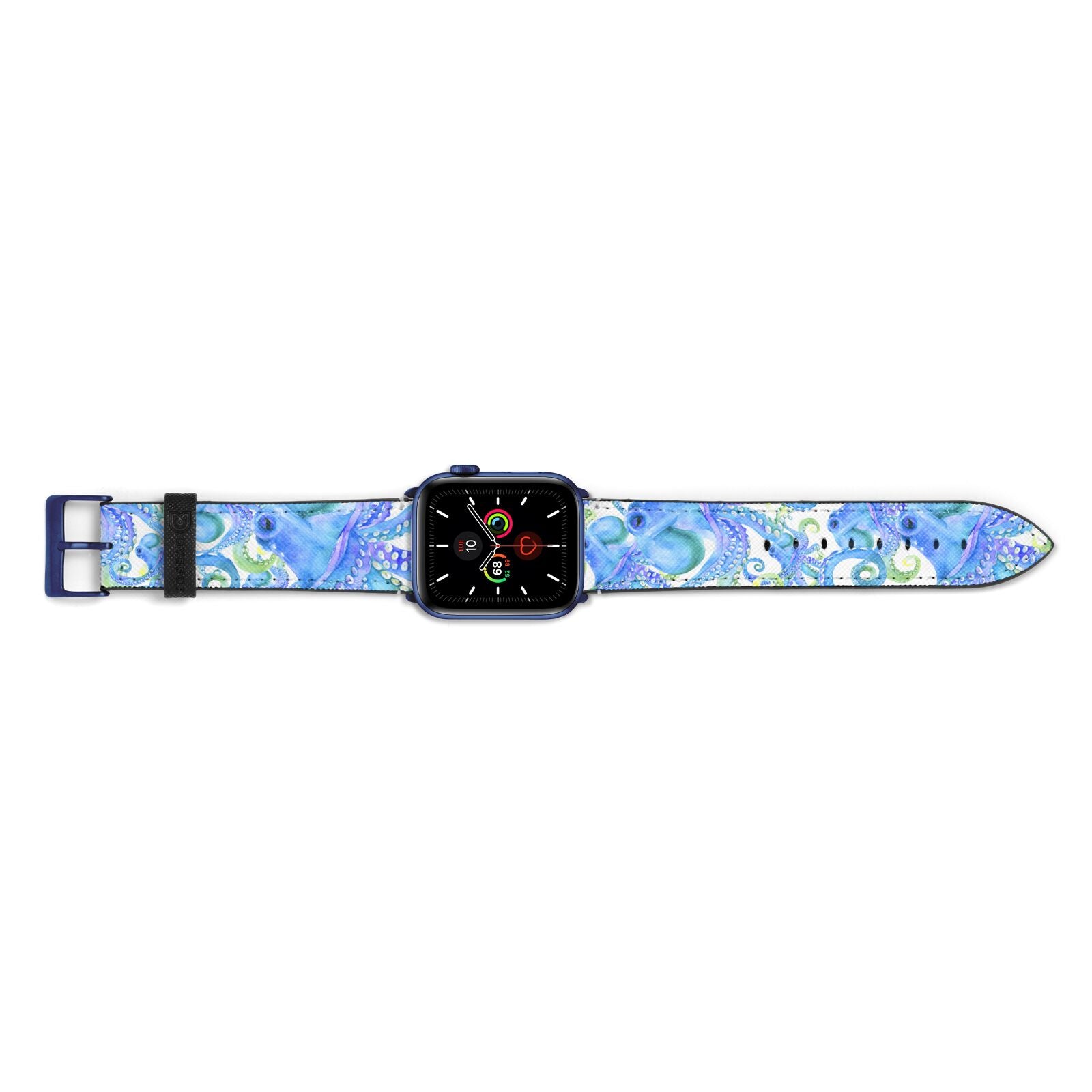 Octopus Apple Watch Strap Landscape Image Blue Hardware