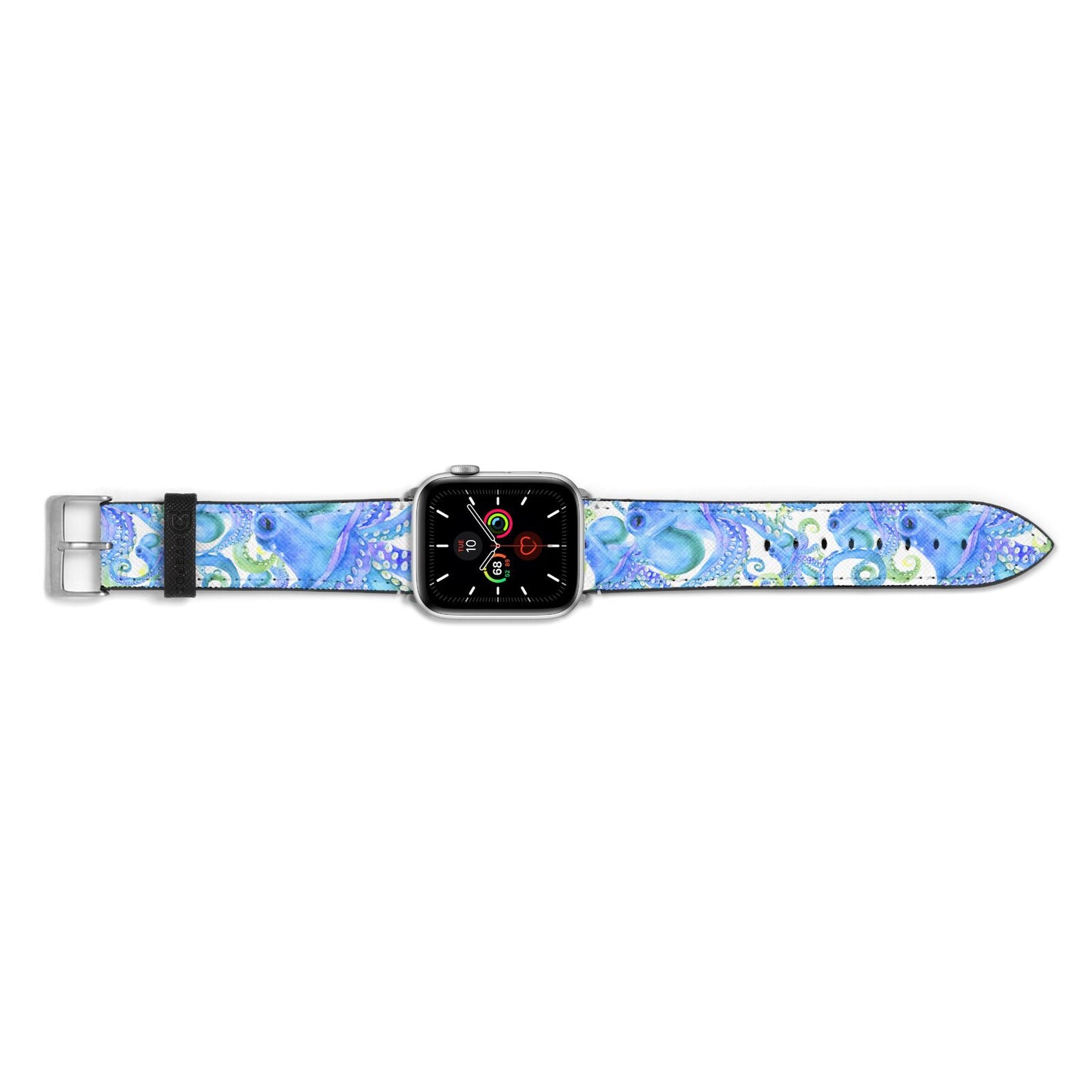 Octopus Apple Watch Strap Landscape Image Silver Hardware