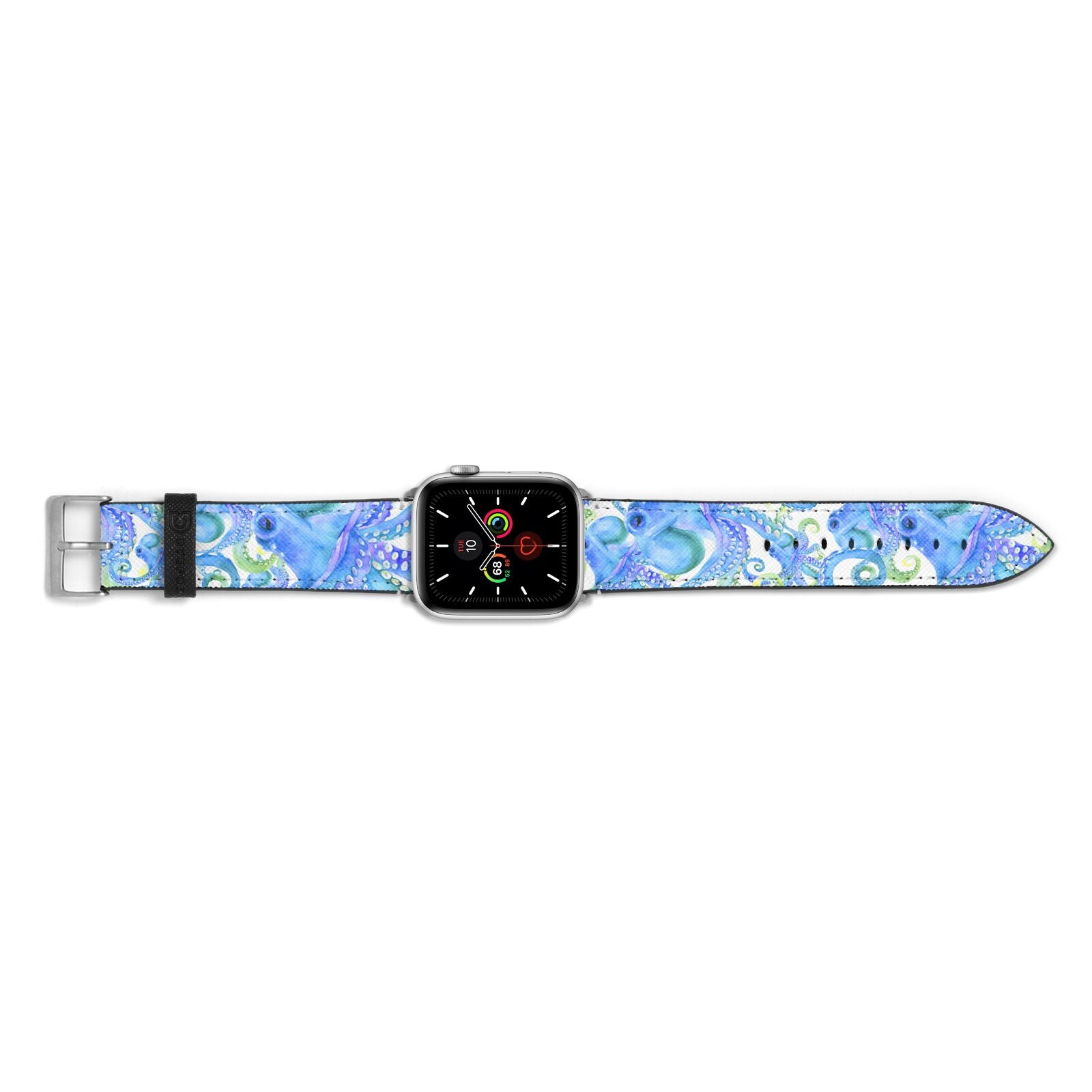 Octopus Apple Watch Strap Landscape Image Silver Hardware