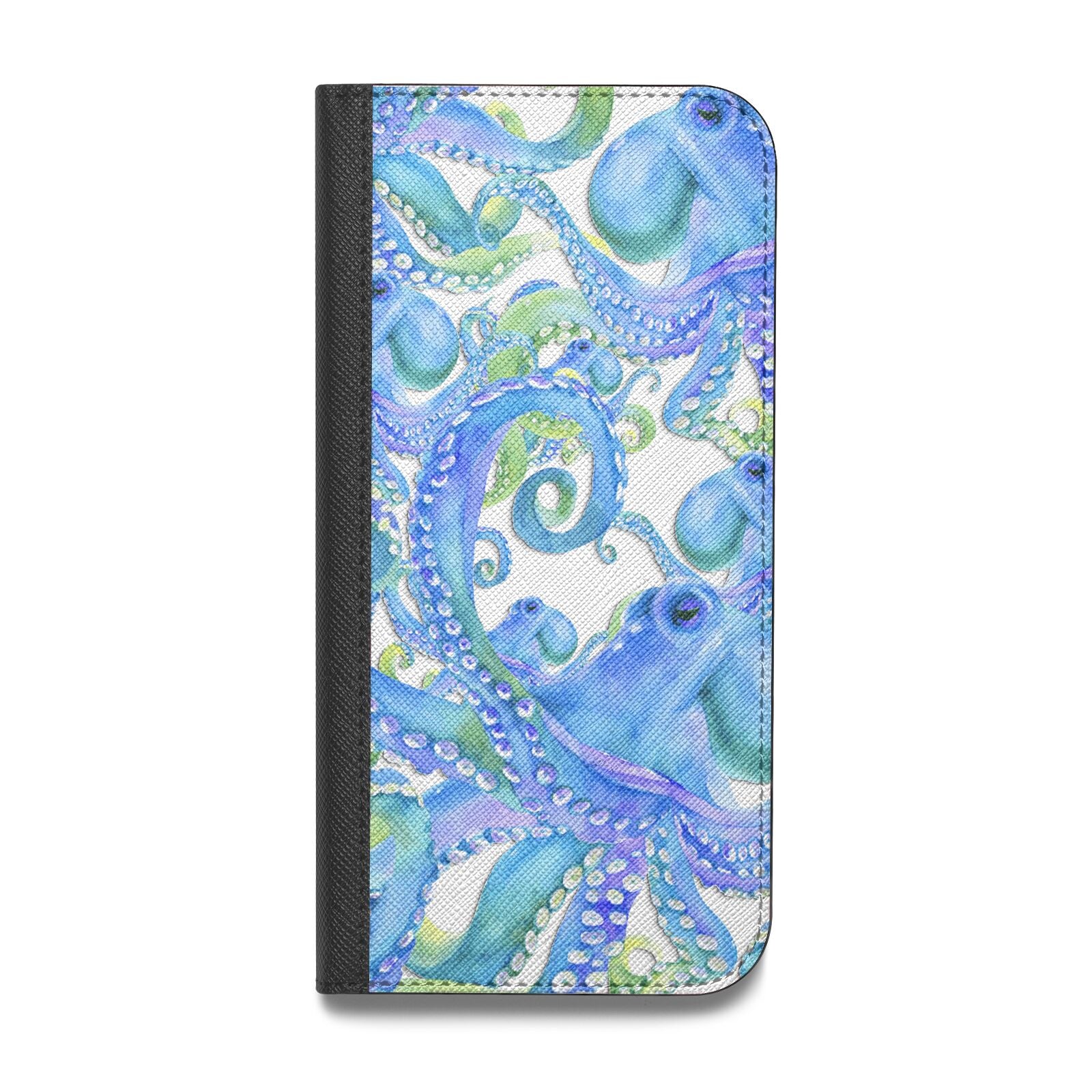 Octopus Vegan Leather Flip iPhone Case