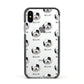 Old English Sheepdog Icon with Name Apple iPhone Xs Impact Case Black Edge on Silver Phone